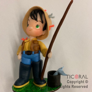 ADORNO PROFESION PESCADOR PORCELANA FRIA x 1